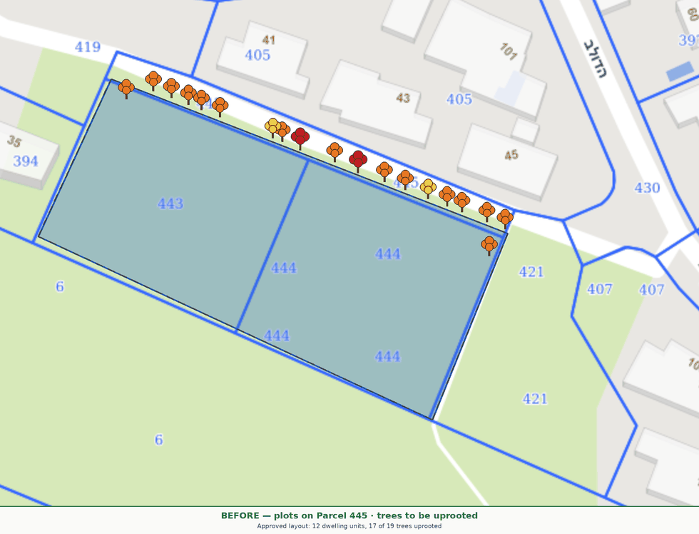 Animation of the 10 m shift into Parcel 6